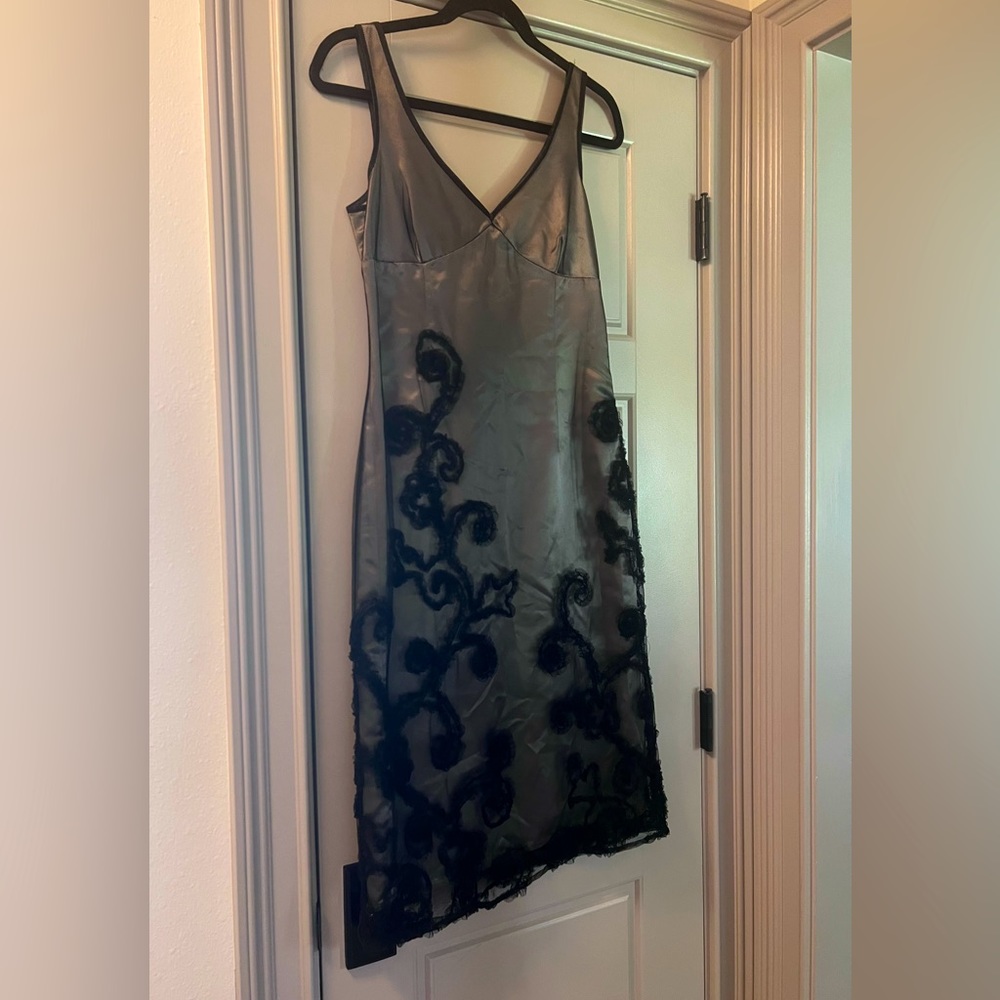 Vintage Cynthia Rowley black and silver dress
